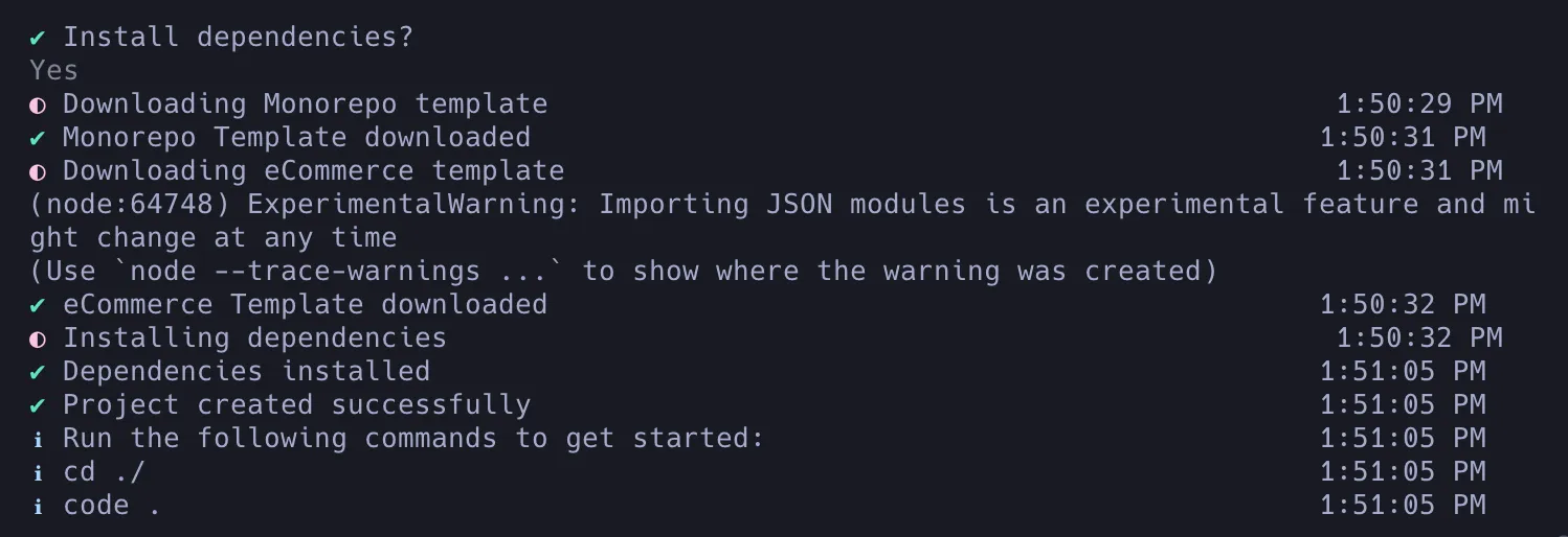 Create new frend front project