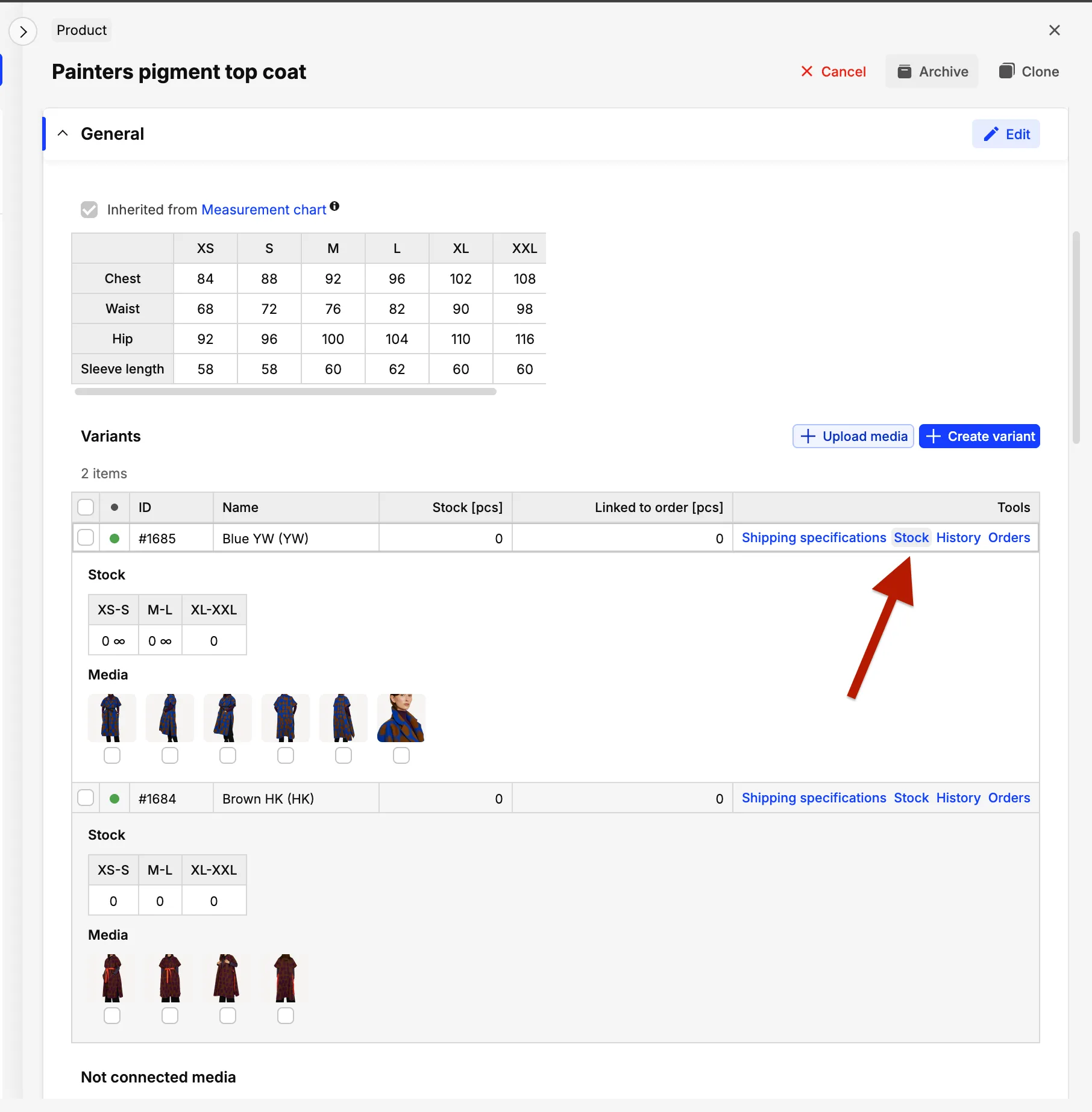 Centra store settings